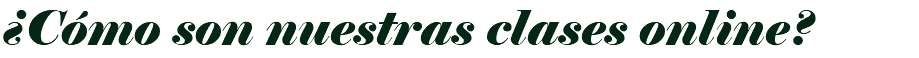¿Cómo son nuestras clases online?